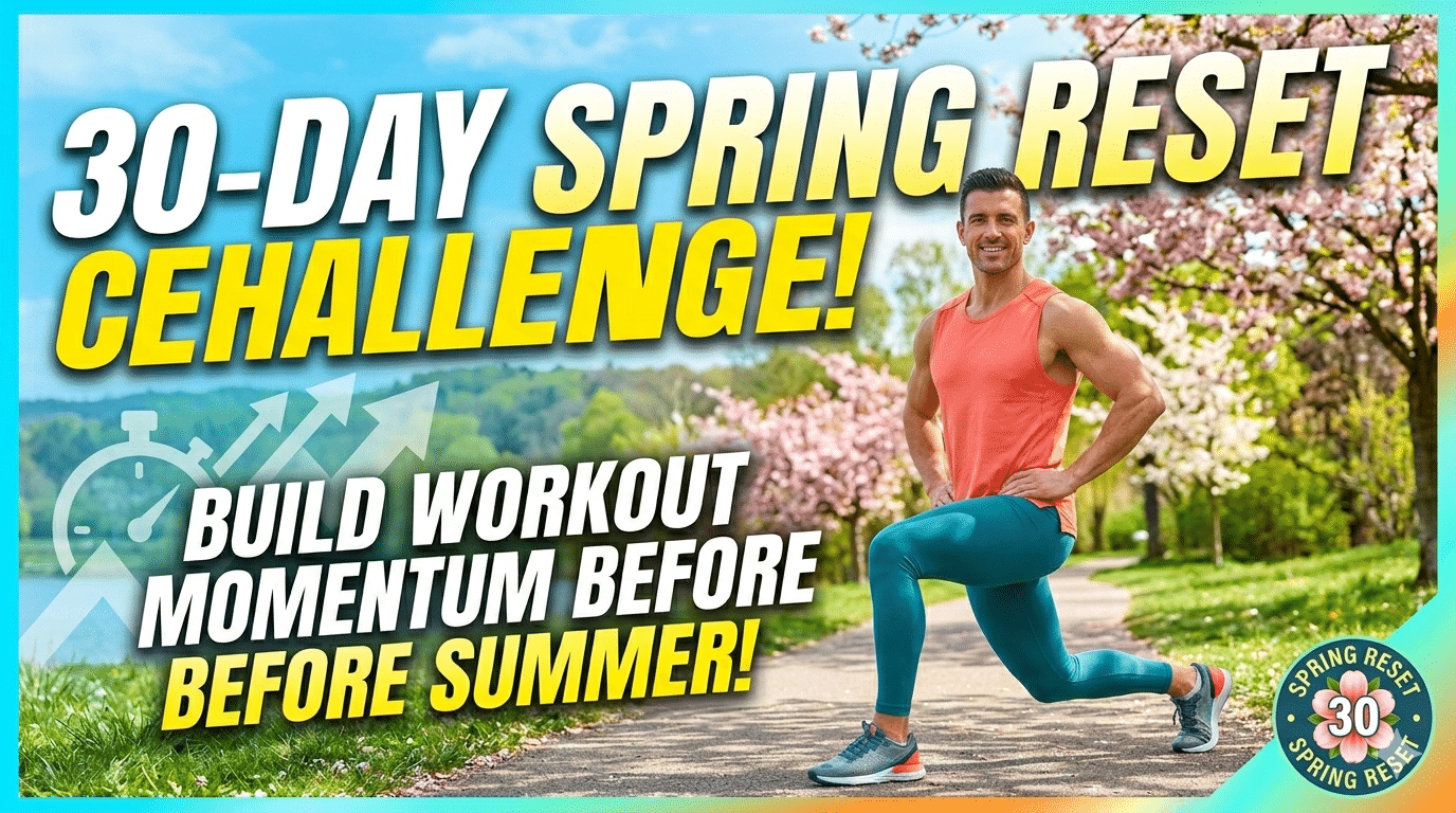 Man over 40 starting a spring workout reset in a sunny park with dumbbells and determination