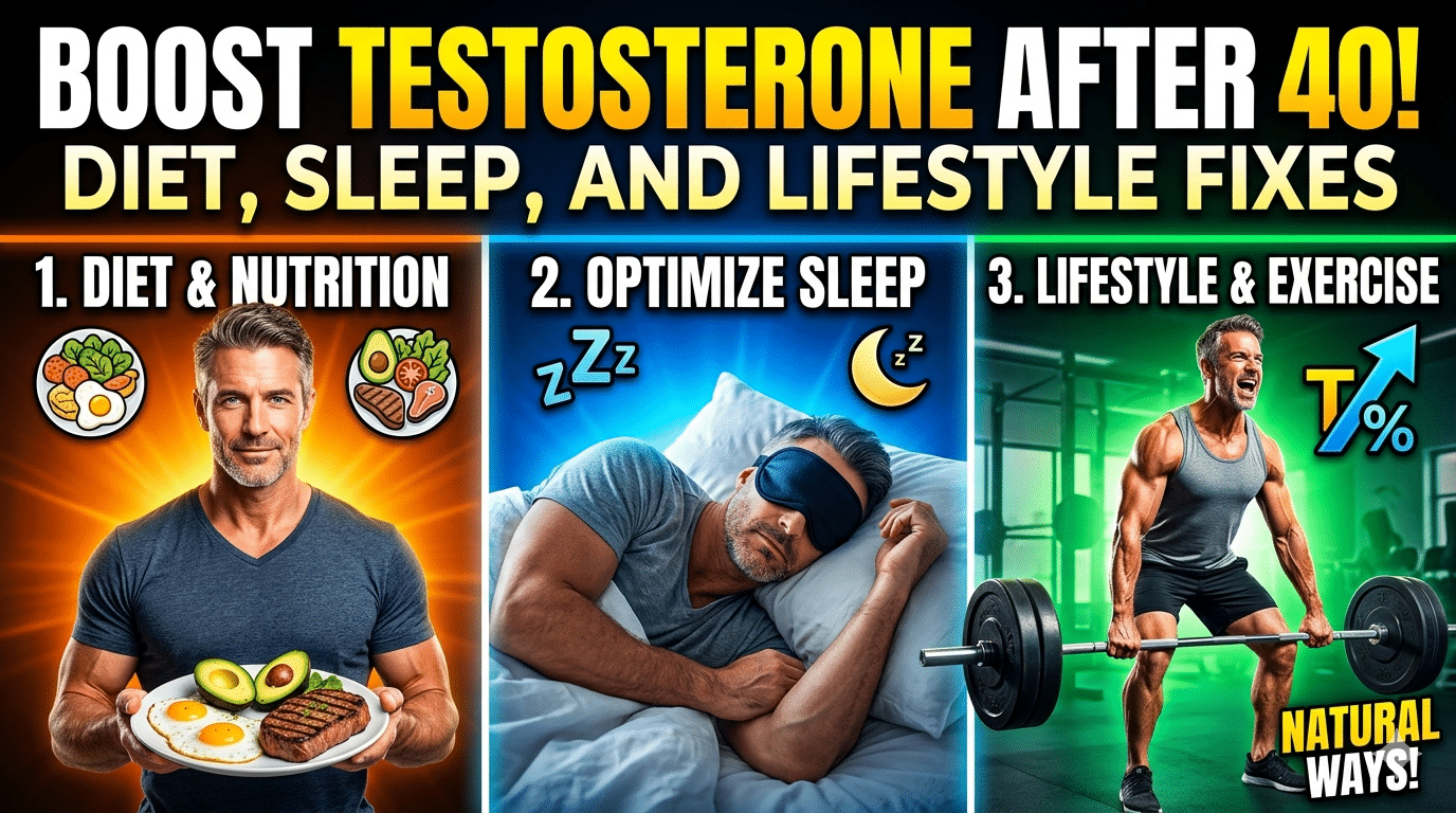 Boosting Testosterone Naturally After 40: Diet, Sleep, and Lifestyle Fixes